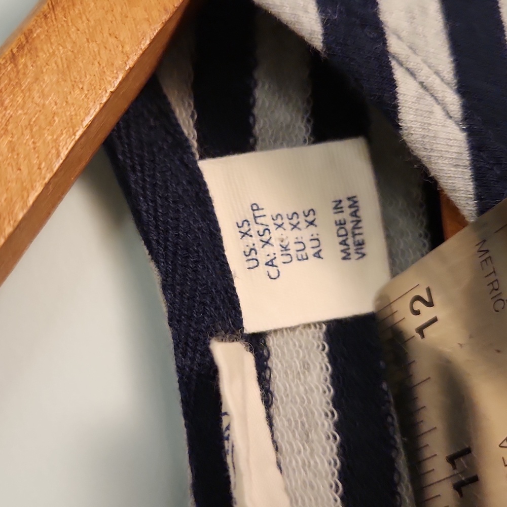 British Khaki Navy & Gray Striped T-Shirt Mini Dress – Size XS - Picture 4 of 11
